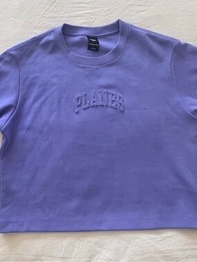 Bright Blue Paper Planes Crop Tee